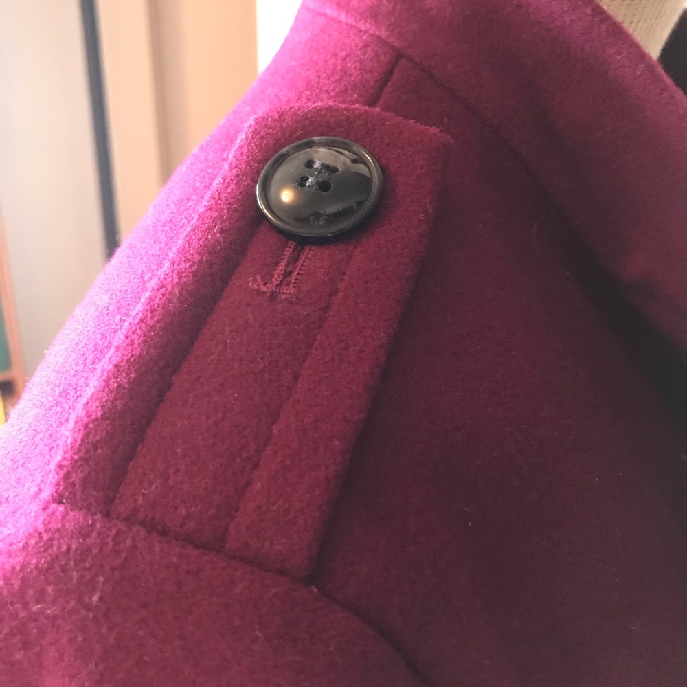 Double-Breasted Wool Raspberry Jacket Lined In Le… - image 4